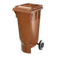 wheeled bin 120 litre with spherical bottom brown 378470