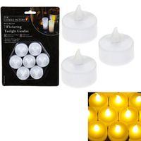 white pack of 6 battery operated flickering tealight candles