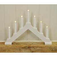 White Christmas Candle Bridge Light (Battery Powered) by Kingfisher