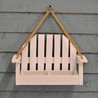 White Bench Shaped Hanging Bird Feeder by Kingfisher