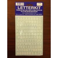 white letters numbers sticker kit