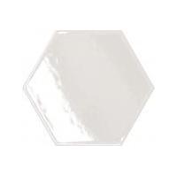 White Gloss Hexagon Tiles - 126x110x10mm