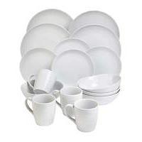 White Embossed 16pc Dinnerset