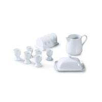 white porcelain 9 piece breakfast set