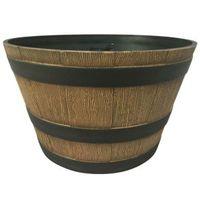 whiskey barrel round high density resin woodgrain effect plant pot dia ...