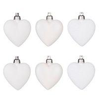 White Heart Tree Decoration Pack of 6