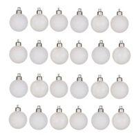 White Assorted Baubles Pack of 24