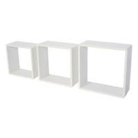 White Cube Shelf (L)300mm (D)120mm Pack of 3