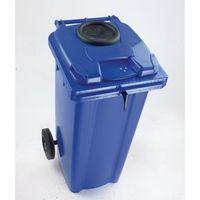 WHEELIE BIN - 120L - BLUE C/W BOTTLE BANK APERTURE+LOCK