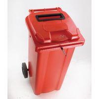 WHEELIE BIN 120L - RED C/W SLOT AND LID LOCK