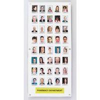 WHITE STAFF PHOTO BOARD 40 CAPACITY c/w SECURITY FRONT