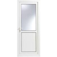 White PVCu Half Glazed Back Door & Frame Rh (H)2055mm (W)840mm