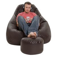 Whopper Giant Bean Bag Faux Leather Brown