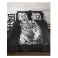 White Tiger Double Duvet Cover and Pillowcase Set