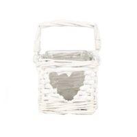 White Glass & Willow Candle Lantern Small
