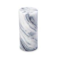 White Marble Effect Whipped Chocolate Pillar Candle Large