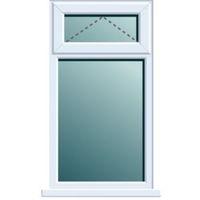 White PVCu Top Hung over Fixed Lite Window (H)820mm (W)620mm