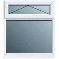 white pvcu top hung over fixed lite window h820mm w620mm