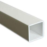 White Plastic Square Tube (W)15mm (L)1m