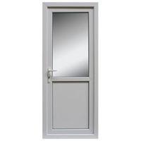 white pvcu half glazed external back door frame rh h2055mm w840mm