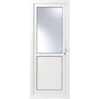 white pvcu half glazed external back door frame lh h2055mm w840mm