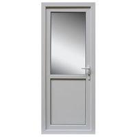 white pvcu half glazed external back door frame lh h2055mm w840mm