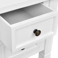 white writing desk with 5 drawers