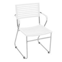 White Stackable Arm Chair 12 pcs