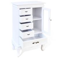 White Cabinet with 5 Drawers 2 Shelves