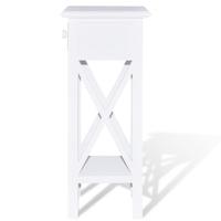 White Telephone Side Table with Drawer