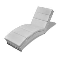 White Artificial Leather Chaise Longue