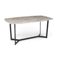 White Marble Dining table with iron legs