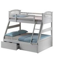 White Triple Sleeper Bunk Bed with Storage Drawers