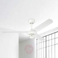 white industrial ceiling fan