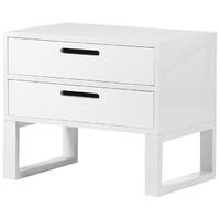 White High Gloss 2 Drawer Bedside Cabinet