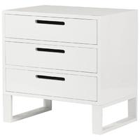 White High Gloss 3 Drawer Bedside Cabinet