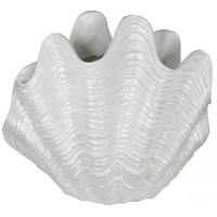 White Pearl Clam Shell Vase (Set of 3)