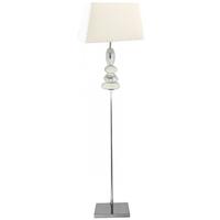 white and chrome phoenix floor lamp with 17inch white shade