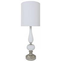 White Pearl Rogue Statement Lamp with Pure White Shade