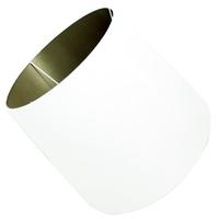 White 13inch Drum Shade with Green Satin Inner