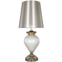 white pearl rogue statement lamp with champagne shade