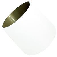 White 15inch Drum Shade with Green Satin Inner