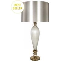 White Pearl Classical Table Lamp with Champagne Shade