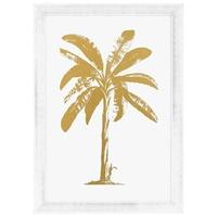 White Wooden Frame Prints Gold Foil Tropical Palm