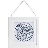 white wooden frame with metal chain 18cm set of 4