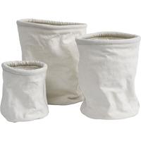 White Canvas Pots with 3 Section (Set of 2)