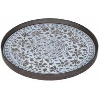 White Marrakesh Large Round Driftwood Tray