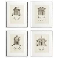 White Frame Prints Architecture (Set of 4)