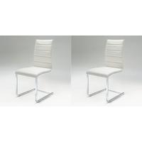 white flex dining chair pair