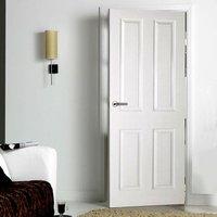 white primed 4 panel door with smooth surfaces